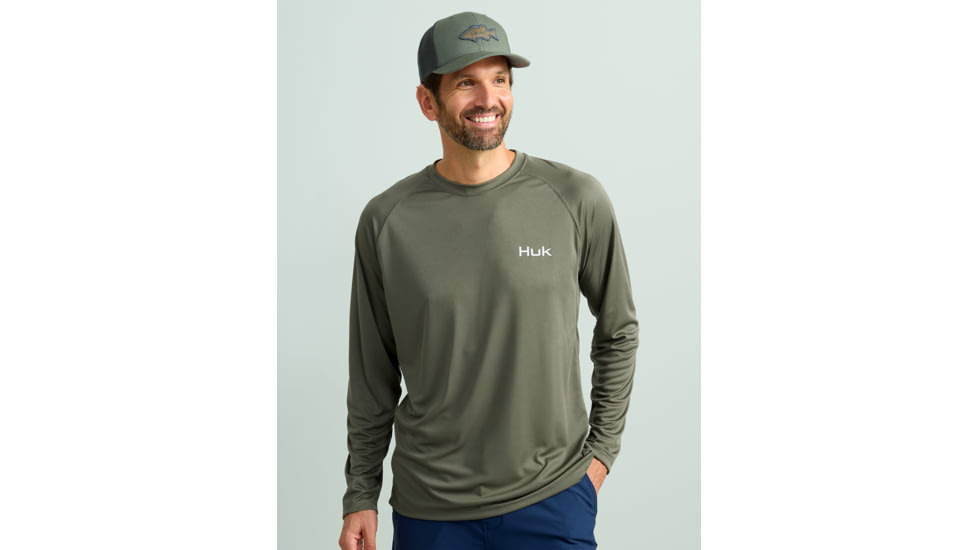 HUK Performance Fishing KC Pursuit Graphic Crew - Mens, Moss, Extra Large, H1200631-316-XL