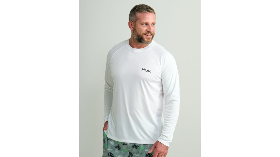 HUK Performance Fishing KC Pursuit Graphic Crew - Mens, White, Large, H1200631-100-L