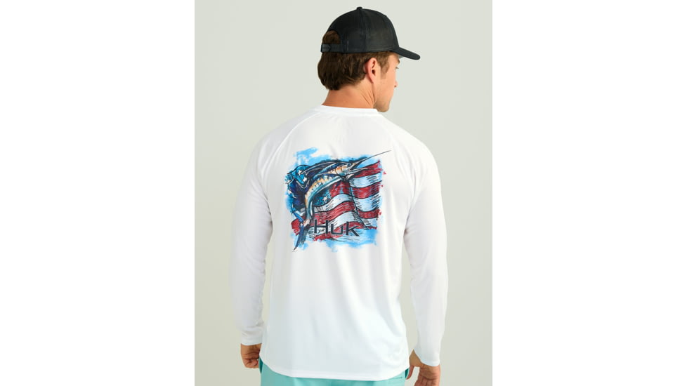HUK Performance Fishing KC Pursuit Graphic Crew - Mens, White3, 3XL, H1200631-109-XXXL