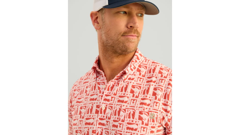 HUK Performance Fishing Kona Printed Short Sleeve Shirt - Mens, Channel Marker2, Extra Large, H1500212-625-XL