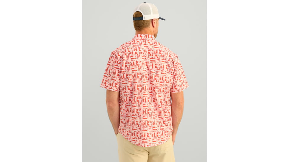 HUK Performance Fishing Kona Printed Short Sleeve Shirt - Mens, Channel Marker2, Extra Large, H1500212-625-XL