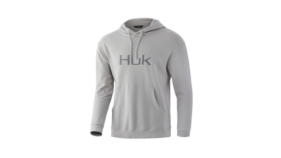 HUK Performance Fishing Logo Hoodie - Men's, Oyster, 2XL, H1300075-052-XXL