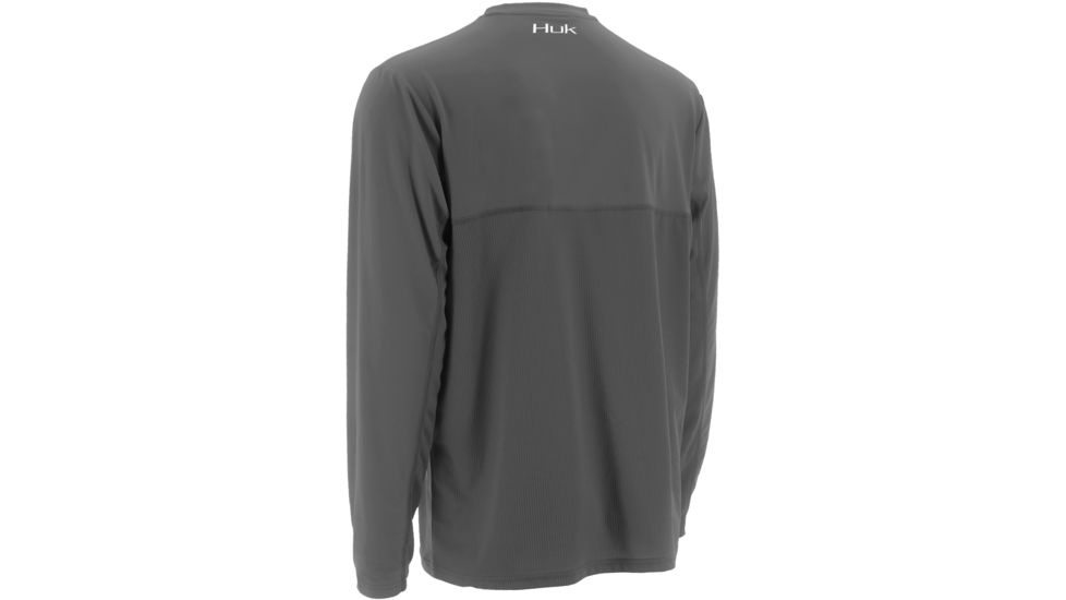 HUK Performance Fishing Mens LoPro Icon Long Sleeve Shirt, Cool Charcoal Grey, H1200071CGYS