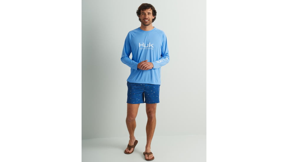 HUK Performance Fishing Pursuit Performance Long Sleeve Crew - Mens, Marolina Blue, Medium, H1200524-420-M