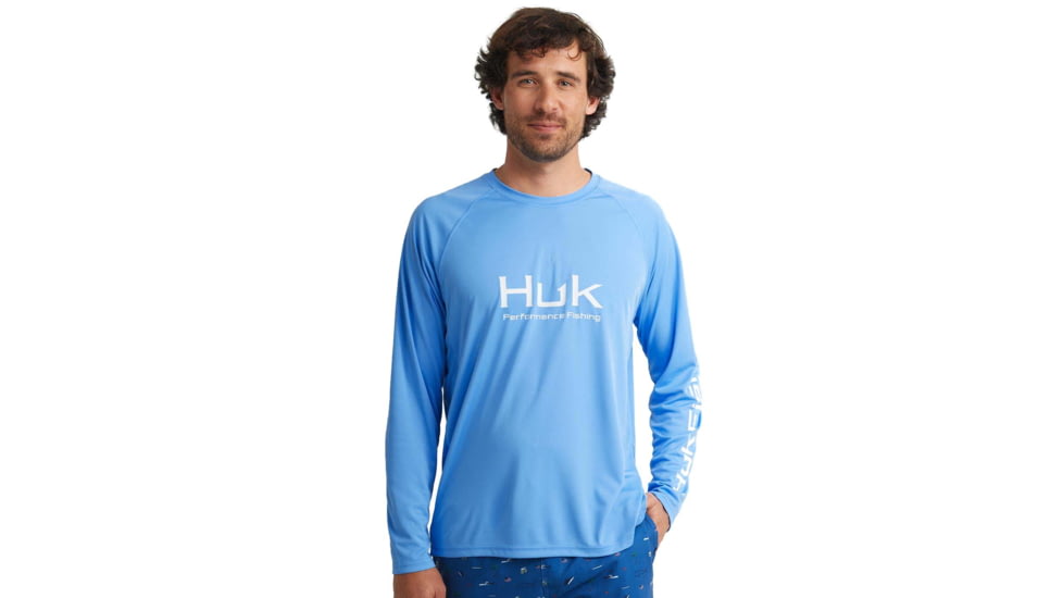 HUK Performance Fishing Pursuit Performance Long Sleeve Crew - Mens, Marolina Blue, Medium, H1200524-420-M