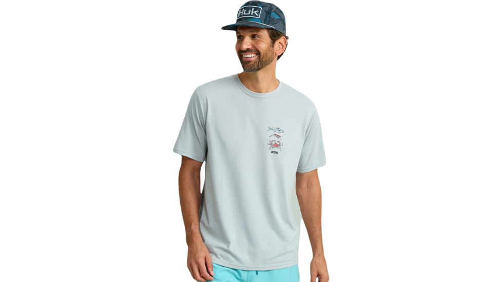 HUK Performance Fishing Raw Bar Tee - Mens, Harbor Mist, 2XL, H1000527-034-XXL