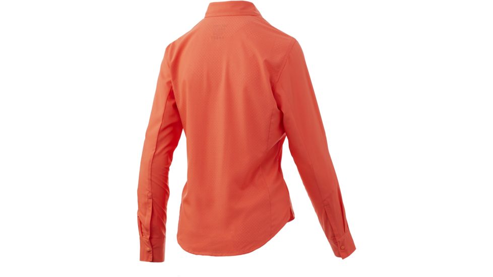 HUK Performance Fishing Salty LS Fishing Button Up Shirt - Womens, Coral, Medium, H6150002-630-M