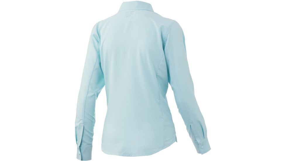 HUK Performance Fishing Salty LS Fishing Button Up Shirt - Womens, Seafoam, Extra Small, H6150002-350-XS