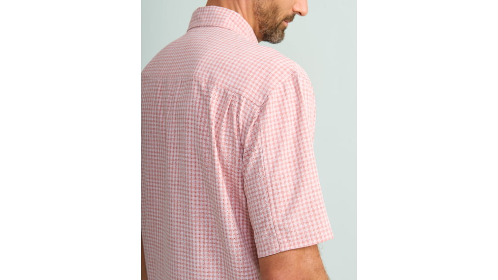 HUK Performance Fishing Tide Point Break Short Sleeve Minicheck Shirt - Mens, Scarlet Blaze, 3XL, H1500151-621-XXXL