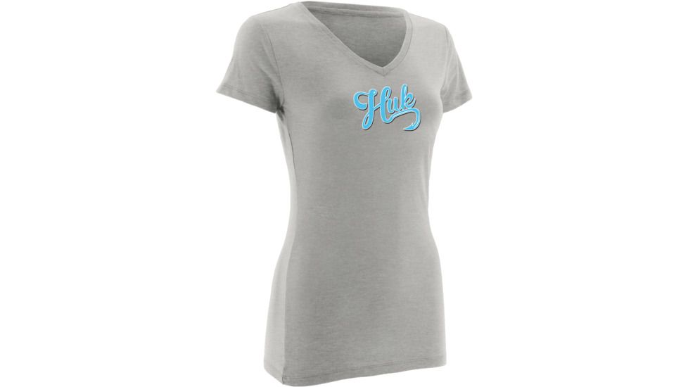 HUK Womens KScott Bass Tee, True Grey Heather H1000079TGHXS