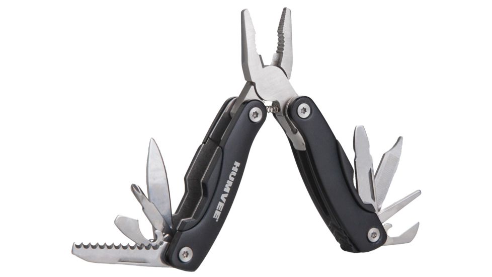 Humvee 9-Bulb LED Flashlight and Pocket Pliers Set, 2-Piece, Black HMV-KC-4BLK