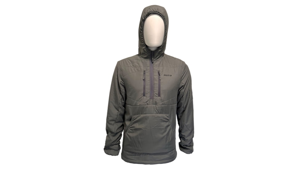 Huto Lifestyle Fuzzy Fleece Hoodie w/Nylon Outer Shell, Grey, Medium, FUZYFLCE-HDIE-GRY-M