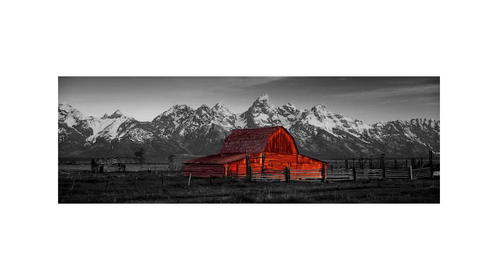 iCanvas Barn Grand Teton National Park WY USA Color Pop by Panoramic Images Canvas Print, Multi, 36x12 ICA1181-1PC3-36x12