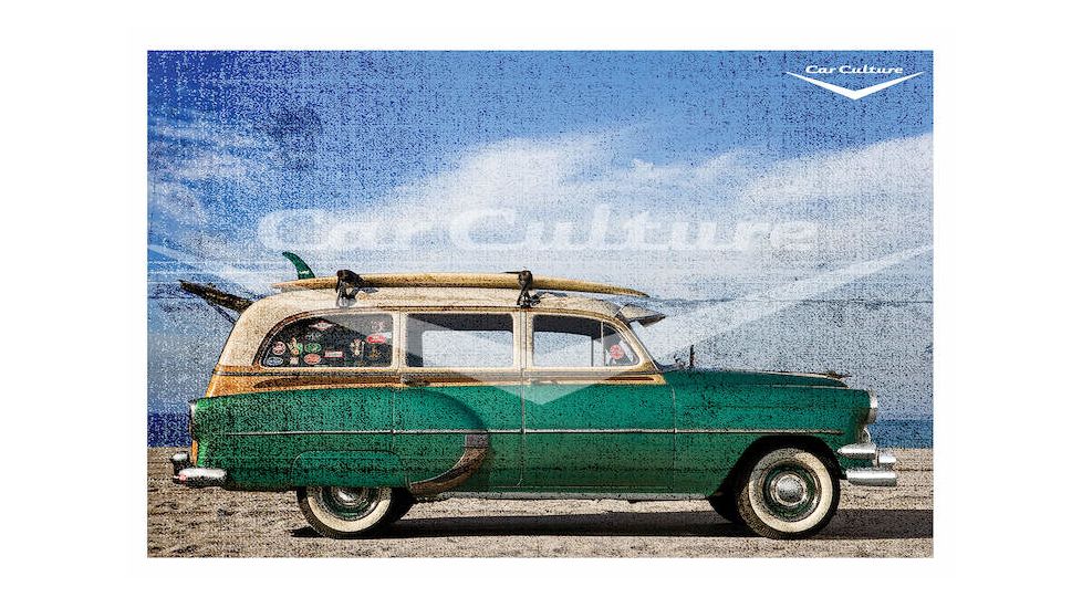 iCanvas 'Boss' - Beach Boys' 1950's Chevrolet DeLuxe Woodie Surfer W by Car Culture Canvas Print, Multi, 18x12 CCU29-1PC3-18x12