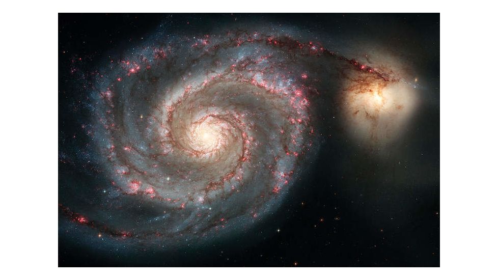 iCanvas The Whirlpool Galaxy, M51, And Companion Galaxy by Stocktrek Images Canvas Print, Multi, 18x12 TRK1743-1PC3-18x12