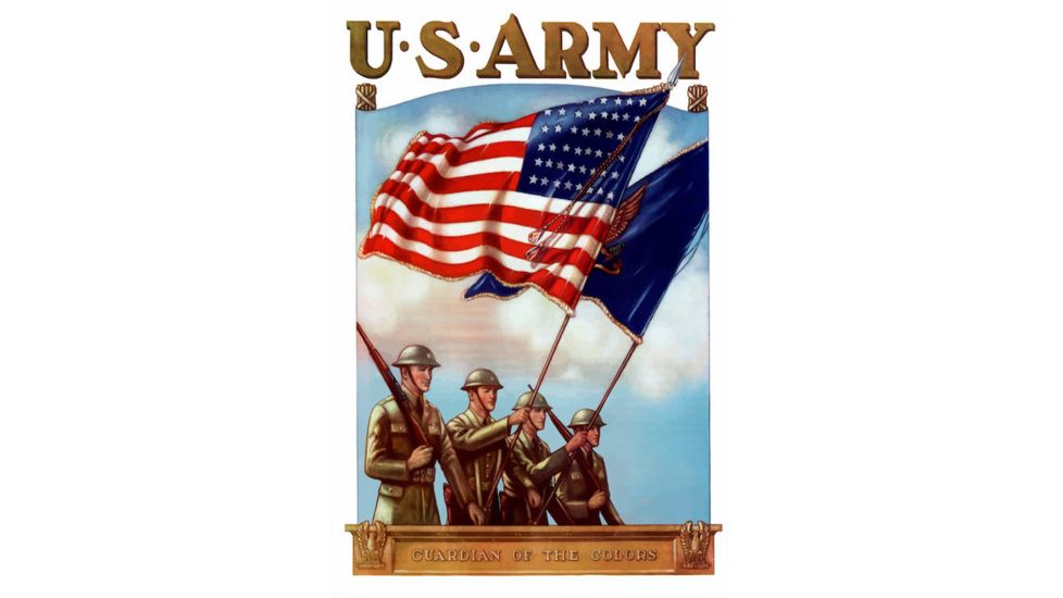 iCanvas US Army Guardian Of The Colors Vintage Poster by Stocktrek Images Canvas Print, Multi, 18x12 TRK52-1PC3-18x12