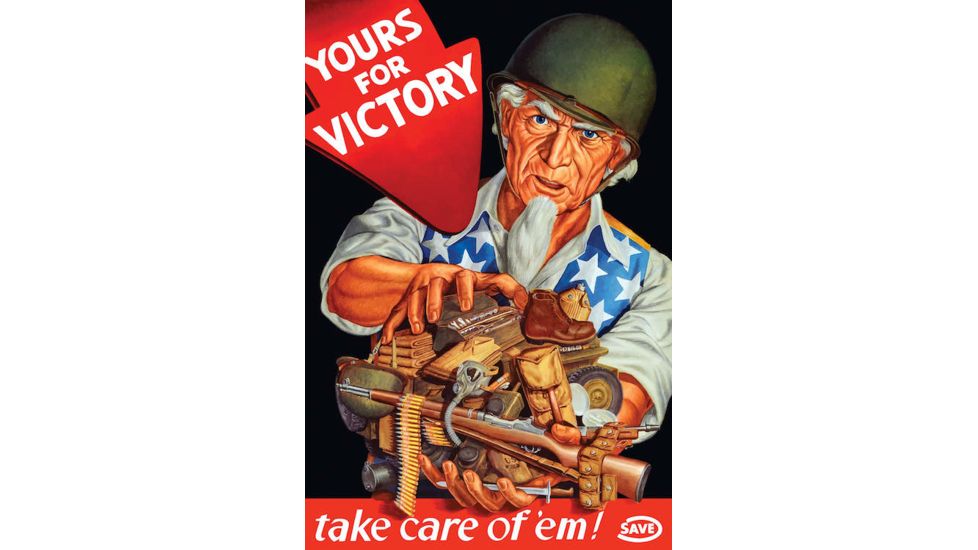iCanvas Vintage WWII Poster Of Uncle Sam Wearing A Helmet And Holdin by Stocktrek Images Canvas Print, Multi, 18x12 TRK119-1PC3-18x12