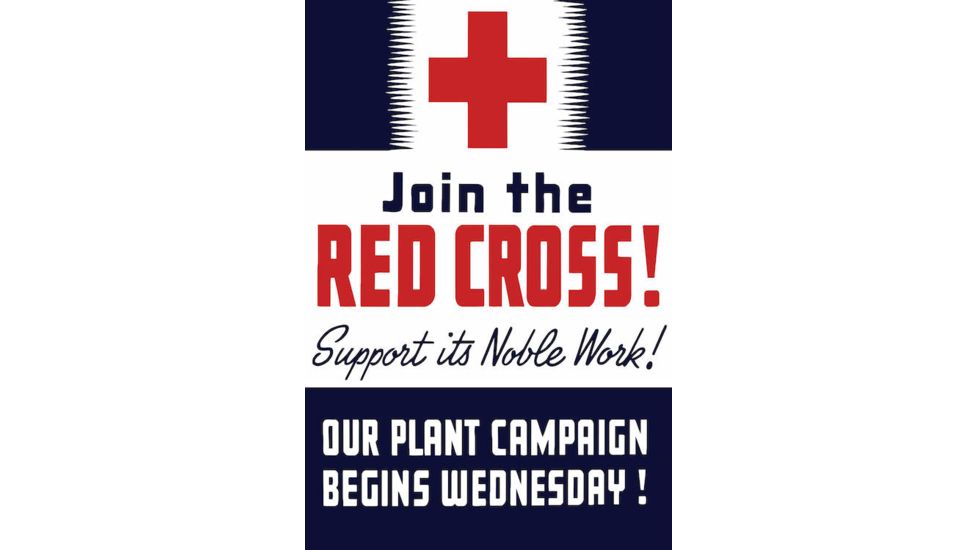 iCanvas Vintage WWII Propaganda Poster Featuring A Red Cross by Stocktrek Images Canvas Print, Multi, 18x12 TRK121-1PC3-18x12