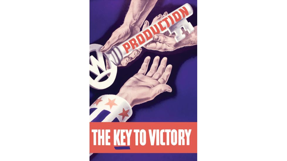 iCanvas WWII Propaganda Poster Of Someone Giving A Large Key To The by Stocktrek Images Canvas Print, Multi, 18x12 TRK194-1PC3-18x12