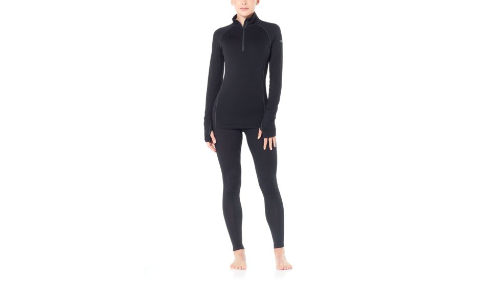 Icebreaker 150 Zone Leggings - Womens, Black/Mineral, Extra Small, 104334-001-XS