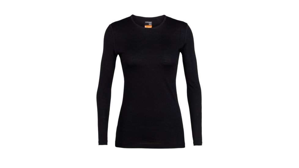 Icebreaker Merino 200 Oasis LS Crewe - Women's, Black, Small, IB104375001S