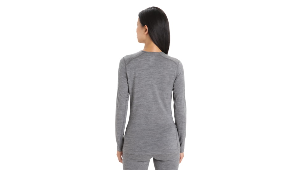 Icebreaker 200 Oasis Long Sleeve Crewe - Womens, Gritstone Heather, Extra Small, IB104375013XS