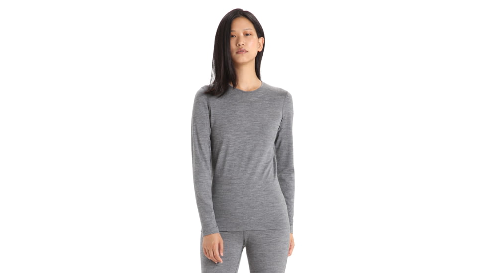 Icebreaker 200 Oasis Long Sleeve Crewe - Womens, Gritstone Heather, Extra Small, IB104375013XS