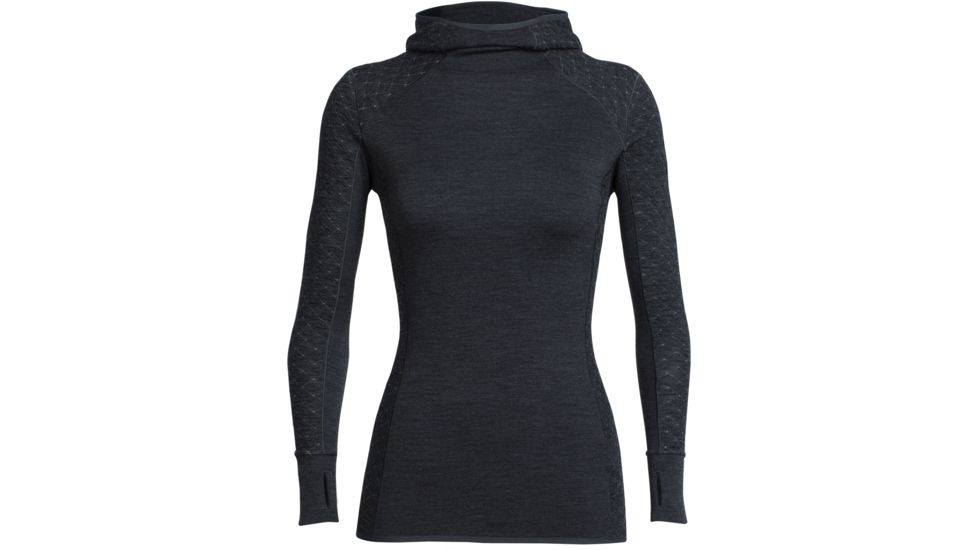Icebreaker Affinity Thermo Hooded Pullover - Women's-Jet Heather-Medium