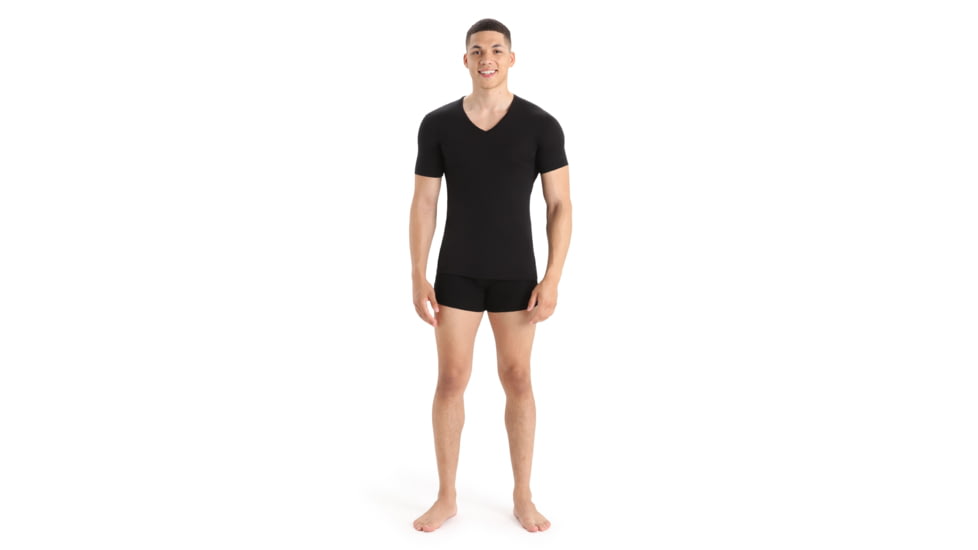 Icebreaker Anatomica Short Sleeve V Neck T-Shirt - Mens, Black, Extra Small, IB103661001XS