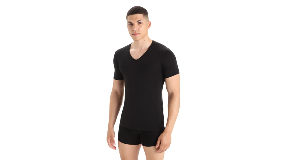 Icebreaker Anatomica Short Sleeve V Neck T-Shirt - Mens, Black, Extra Small, IB103661001XS