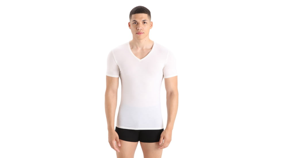 Icebreaker Anatomica Short Sleeve V Neck T-Shirt - Mens, Snow, Large, IB103661104L