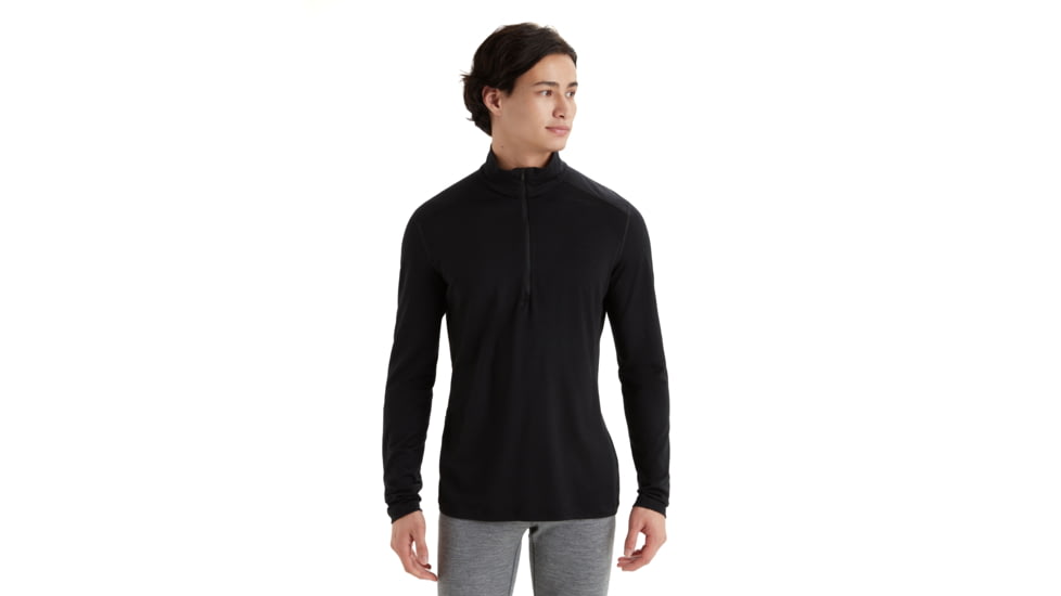 Icebreaker Men Merino 200 Oasis LS Half Zip, Black, M, IBB04367001M