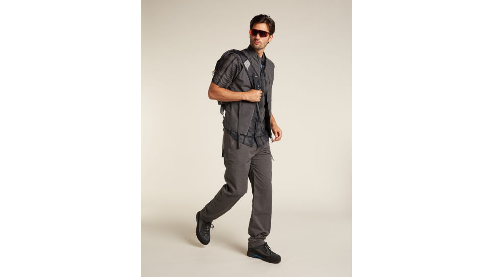 Icebreaker Merino 125 Cool-Lite Steveston SS Shirt Plaid - Mens, Obsidian/Black, Small, IB0A579W0GDS