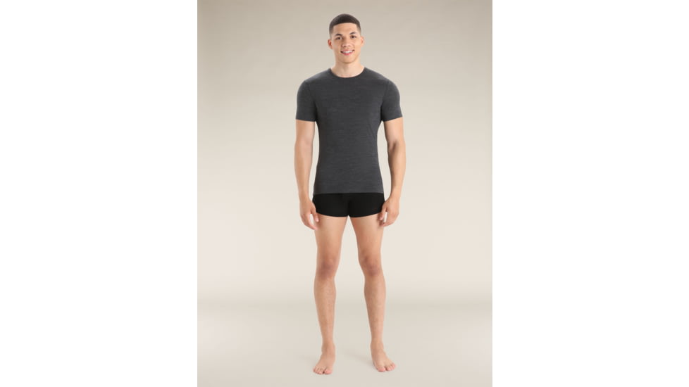 Icebreaker Merino 150 Anatomica SS Crewe - Mens, Jet Hthr, Medium, IB103033011M