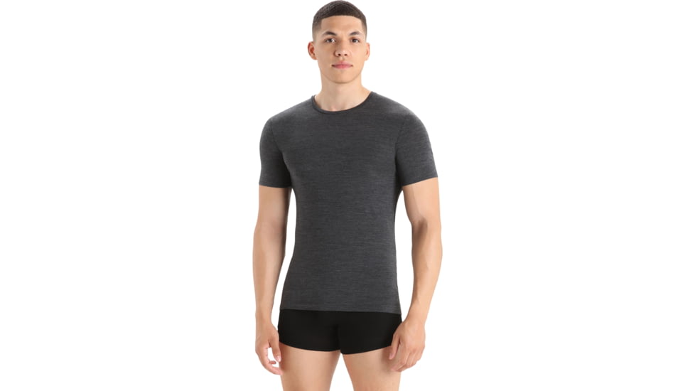 Icebreaker Merino 150 Anatomica SS Crewe - Mens, Jet Hthr, Medium, IB103033011M