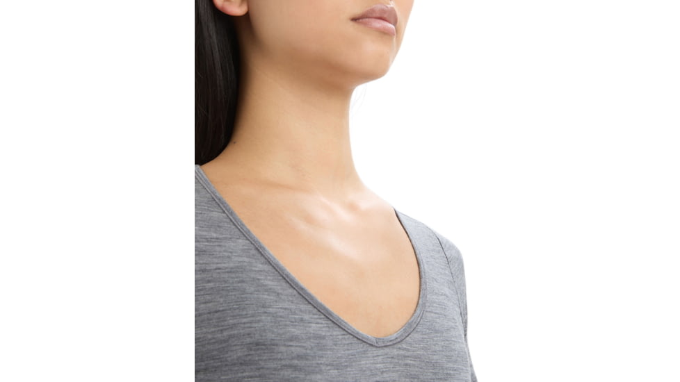 Icebreaker Merino 150 Siren SS Sweetheart - Womens, Gritstone HTHR, Large, IB103062013L