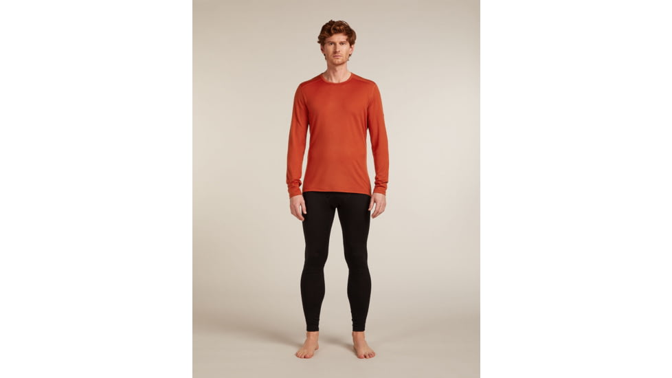 Icebreaker Merino 200 Oasis Long Sleeve Crew Thermal Top - Mens, Agate, Extra Large, IB1043650GSXL