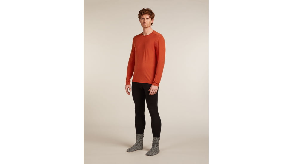 Icebreaker Merino 200 Oasis Long Sleeve Crew Thermal Top - Mens, Agate, Extra Large, IB1043650GSXL