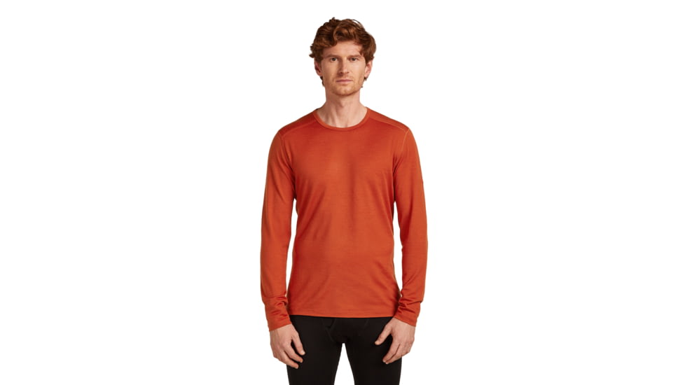 Icebreaker Merino 200 Oasis Long Sleeve Crew Thermal Top - Mens, Agate, Extra Large, IB1043650GSXL