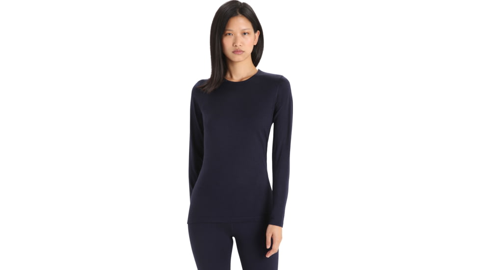 Icebreaker Merino 200 Oasis LS Crewe - Womens, Midnight Navy, Extra Large, IB104375401XL