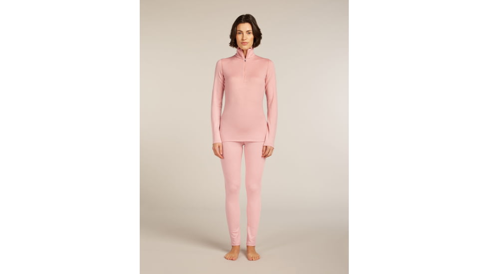 Icebreaker Merino 260 Tech Long Sleeve Half Zip Thermal Top - Womens, Blush, Large, IBB043900GUL