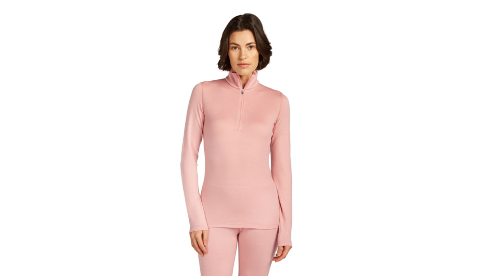 Icebreaker Merino 260 Tech Long Sleeve Half Zip Thermal Top - Womens, Blush, Large, IBB043900GUL