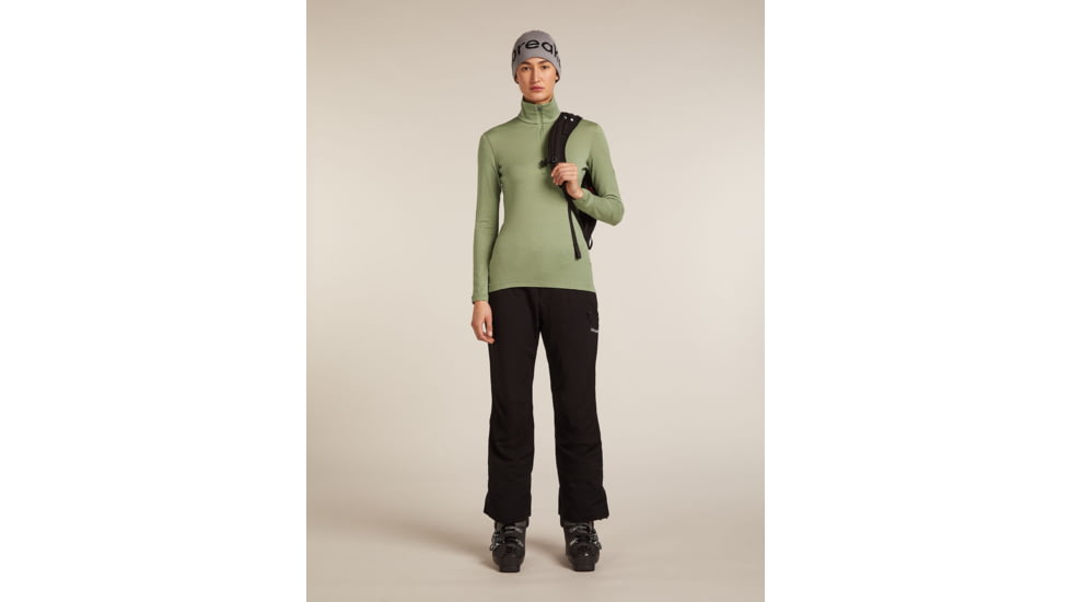 Icebreaker Merino 260 Tech Long Sleeve Half Zip Thermal Top - Womens, Lichen, Large, IBB04390A74L