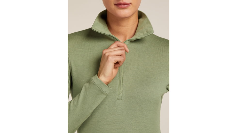 Icebreaker Merino 260 Tech Long Sleeve Half Zip Thermal Top - Womens, Lichen, Large, IBB04390A74L