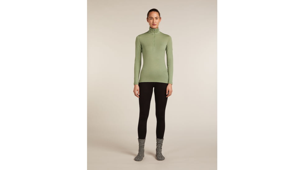 Icebreaker Merino 260 Tech Long Sleeve Half Zip Thermal Top - Womens, Lichen, Large, IBB04390A74L