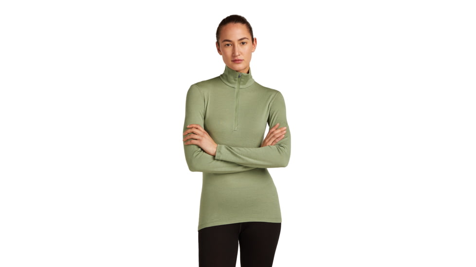 Icebreaker Merino 260 Tech Long Sleeve Half Zip Thermal Top - Womens, Lichen, Large, IBB04390A74L