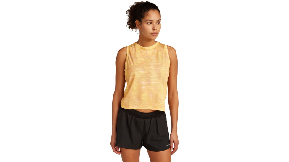 Icebreaker Merino Blend 125 Cool-Lite Speed Tank Fusion - Women's, Citrine/AOP, Extra Small, IB0A57820CYXS