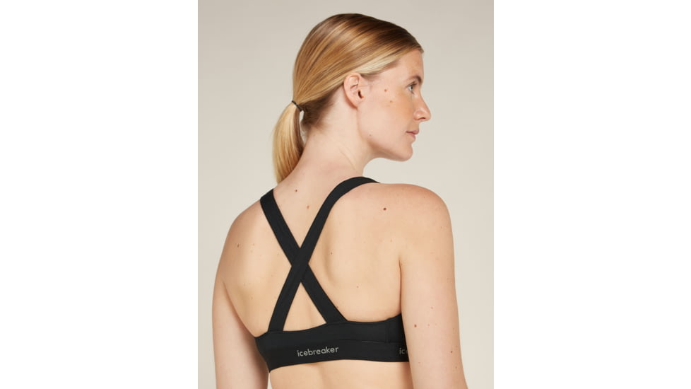 Icebreaker Merino Blend 125 Cool-Lite Sprite Racerback Bra - Womens, Black, Large, IB0A5724001L