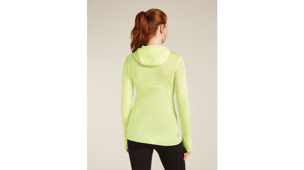 Icebreaker Merino Blend 200 RealFleece Descender LS Zip Hoodie - Women's, Citrine, Large, IBBA56YN0ABL