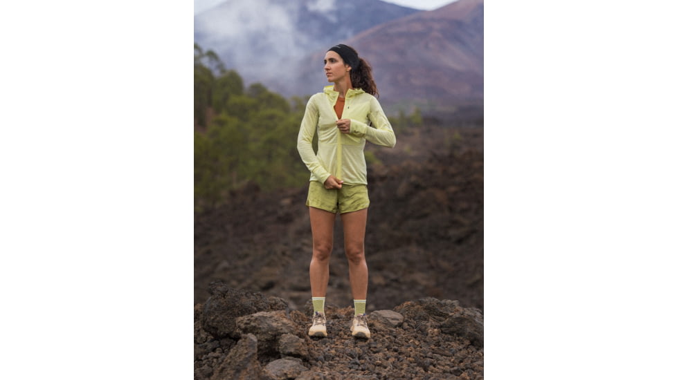 Icebreaker Merino Blend 200 RealFleece Descender LS Zip Hoodie - Womens, Citrine, Large, IBBA56YN0ABL